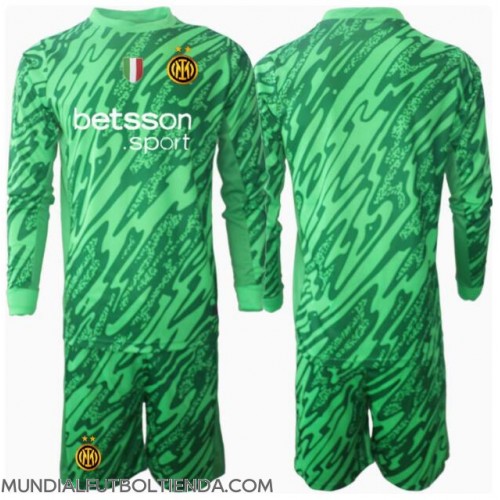 Camiseta Inter Milan Portero Primera Equipación Replica 2024-25 para niños mangas largas (+ Pantalones cortos)